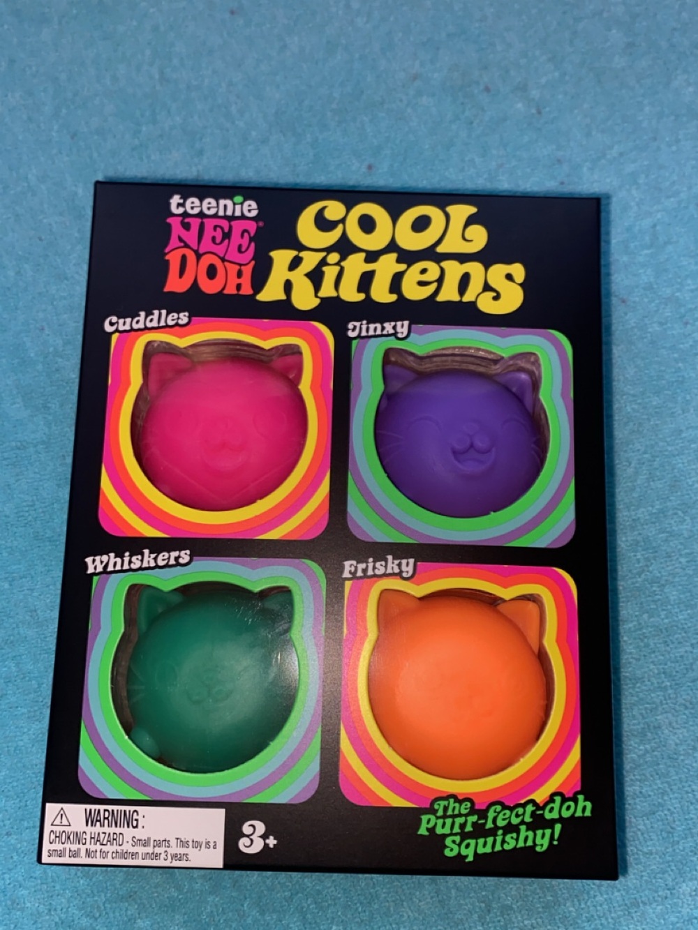 Authentic Schylling Cool Cats Teenie Nee Doh Squishy Toys Set